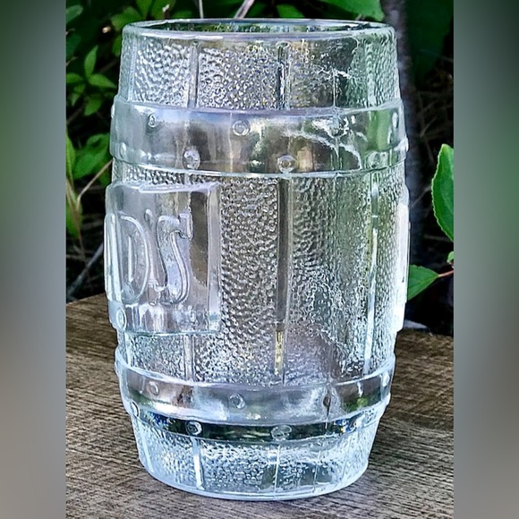 Mid Century Vintage DAD’S ROOT BEER Clear Embossed Thick Glass Barrel Mug - Picture 8 of 10